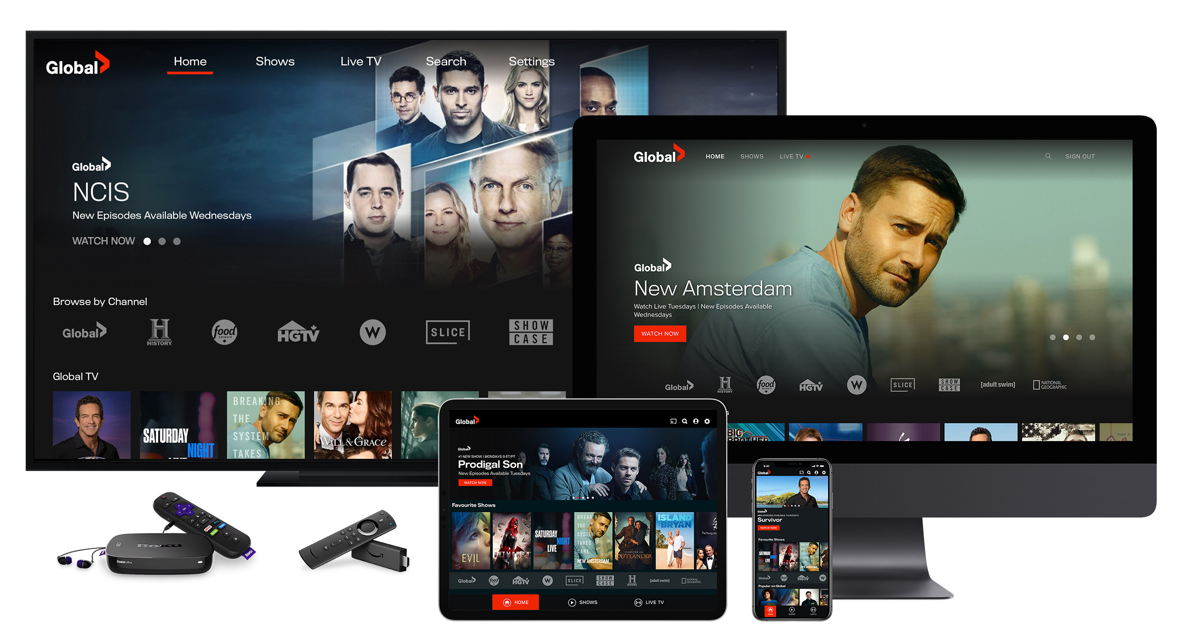 Global tv app shows new arrivals