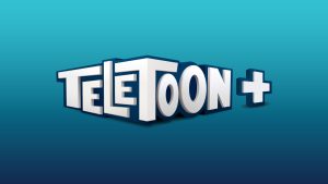 Teletoon+ logo on blue background